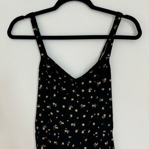 Hollister Black and Yellow Floral Print Sleeveless Women’s Jumpsuit